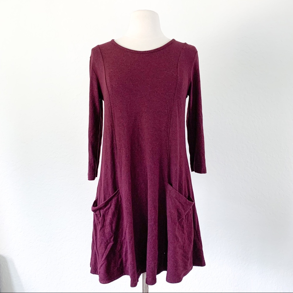 Maroon Sweater Dress - Picture 1 of 12